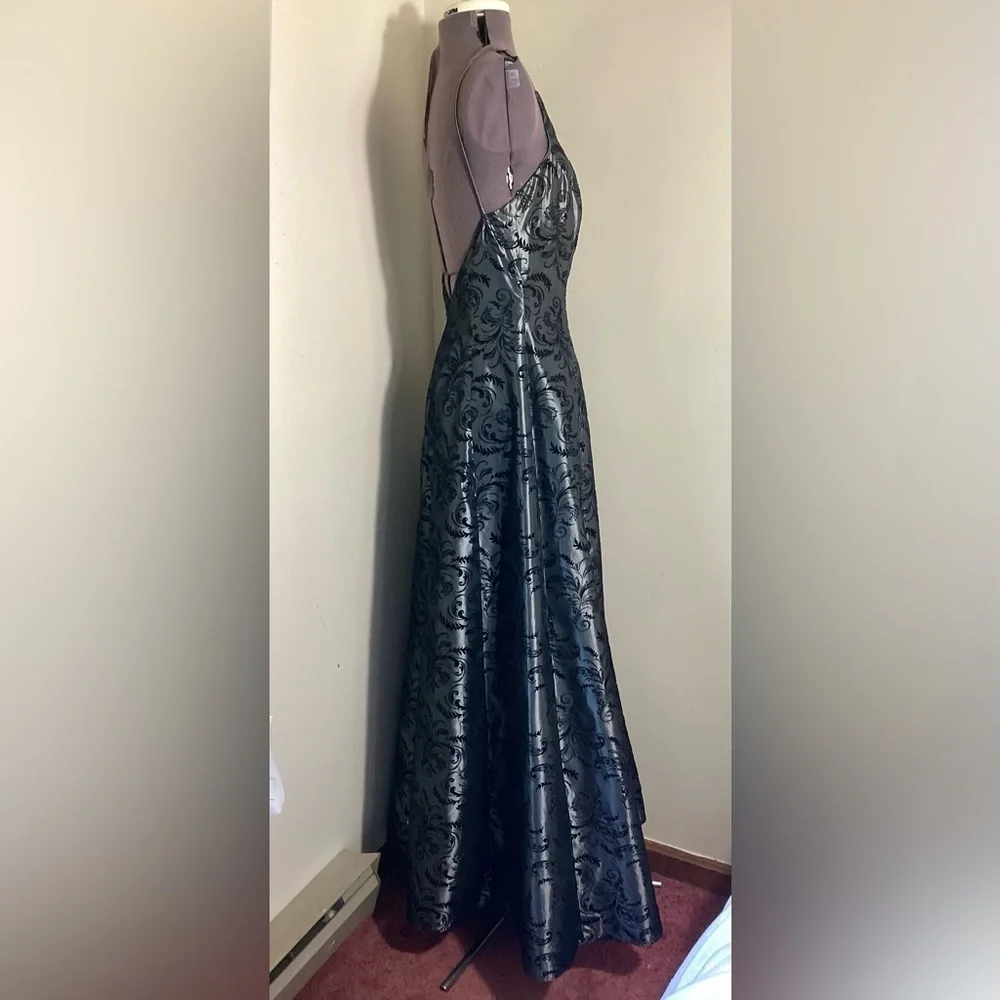 Vintage Gothic Maxi Dress 90s Y2K Witchy Prom Gown Size 8 - Picture 4 of 17